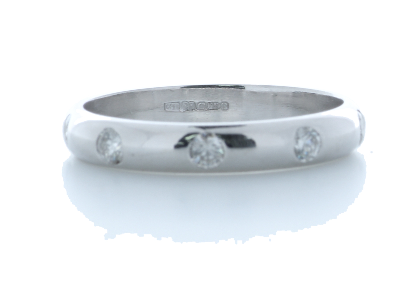 18ct White Gold Rub Over Set Wedding Band Ring 0.25 Carats - Valued By GIE £5,610.00 - Five - Image 2 of 4
