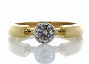 18ct Rub Over Set Diamond Ring 0.53 Carats - Valued By GIE £6,150.00 - A beautiful round brilliant