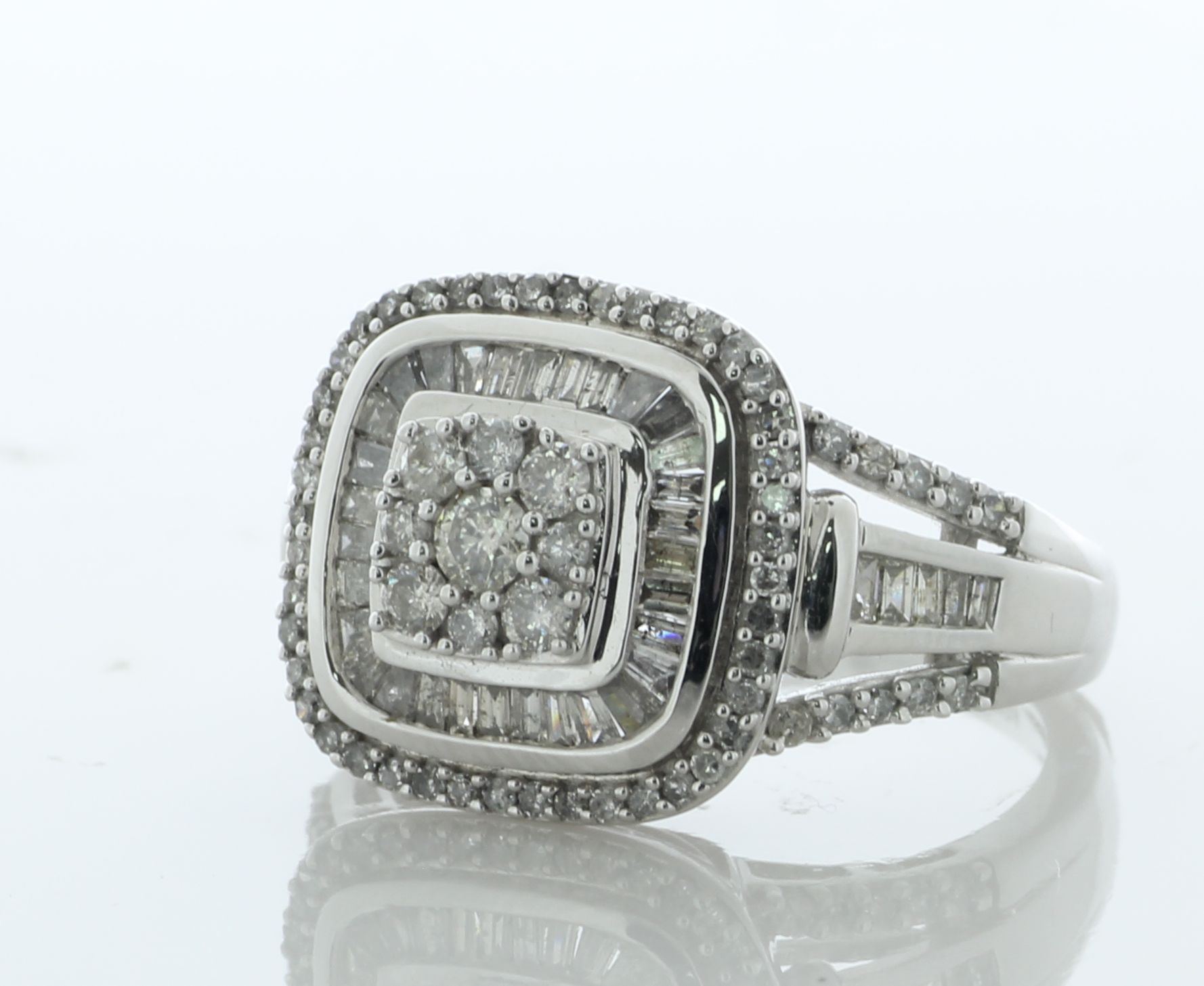 10ct White Gold Fancy Cluster Diamond Ring 1.00 Carats - Valued By IDI £4,995.00 - This gorgeous - Image 4 of 5