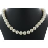 18 inch Freshwater Cultured 8.5 - 9.0mm Pearl Necklace With Gold Plated Silver Clasp - Valued By AGI