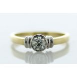 18ct Yellow Gold Single Stone Rub Over Set Diamond Ring 0.41 Carats - Valued By IDI £6,475.00 - A
