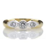 18ct Stone Set Shoulder Diamond Ring 0.41 Carats - Valued By IDI £5,675.00 - A striking rub set