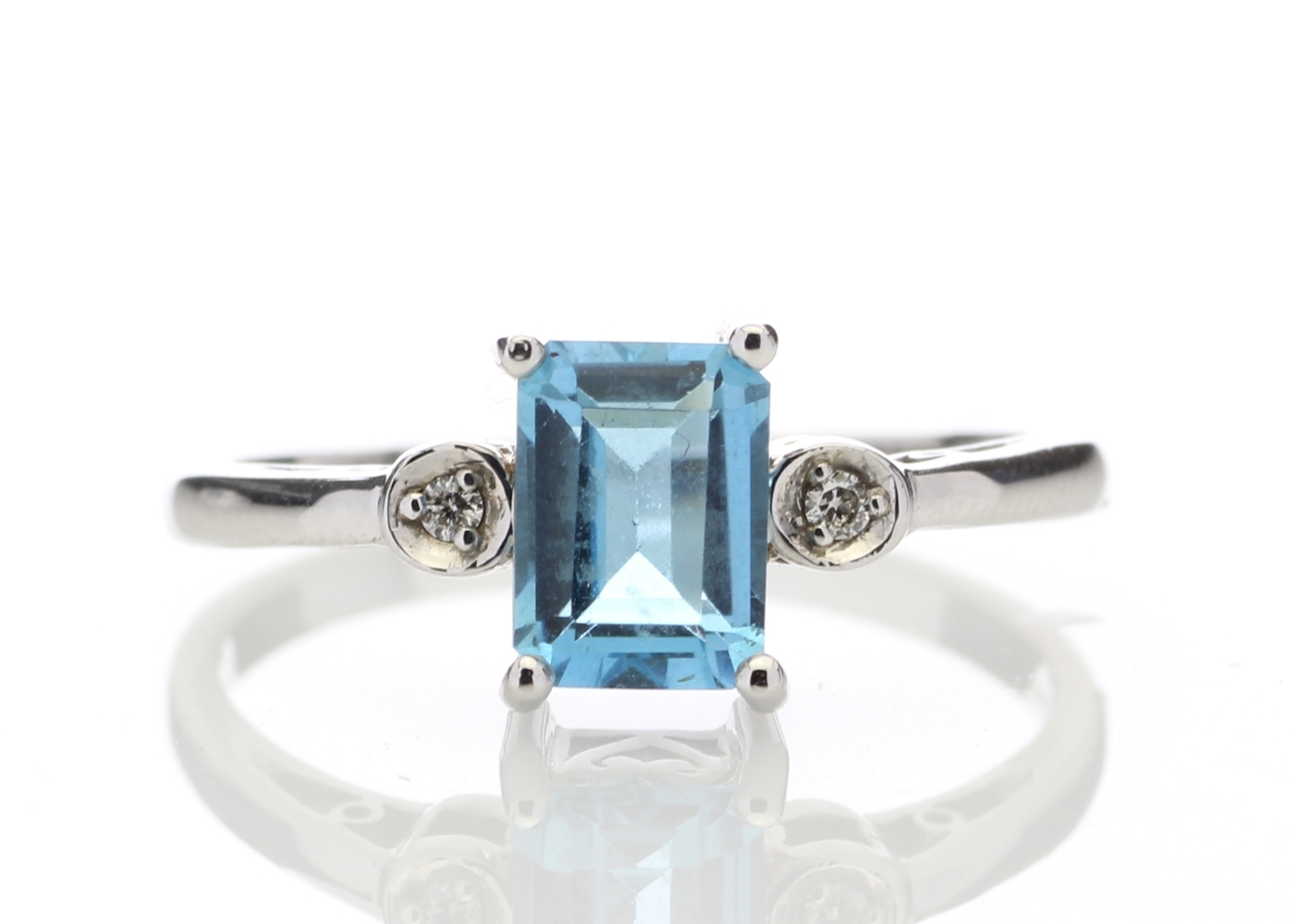 9ct White Gold Blue Topaz Diamond Ring (BT1.65) 0.02 Carats - Valued By GIE £1,220.00 - An emerald - Image 6 of 10
