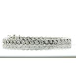 18ct White Gold Ladies Dress Diamond Bracelet 7 Inch 5.00 Carats