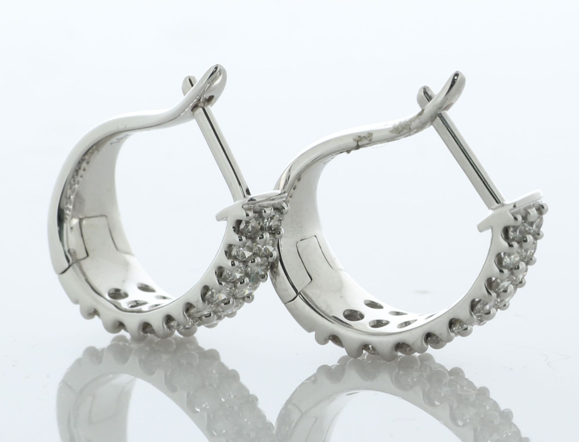 14ct White Gold Diamond Hoop Earrings 1.00 Carats - Image 3 of 5