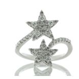 10ct Gold Ladies Dress Star Shape Diamond Ring 0.75 Carats
