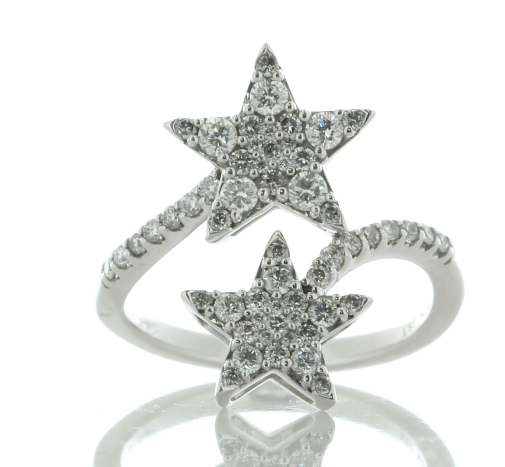 10ct Gold Ladies Dress Star Shape Diamond Ring 0.75 Carats
