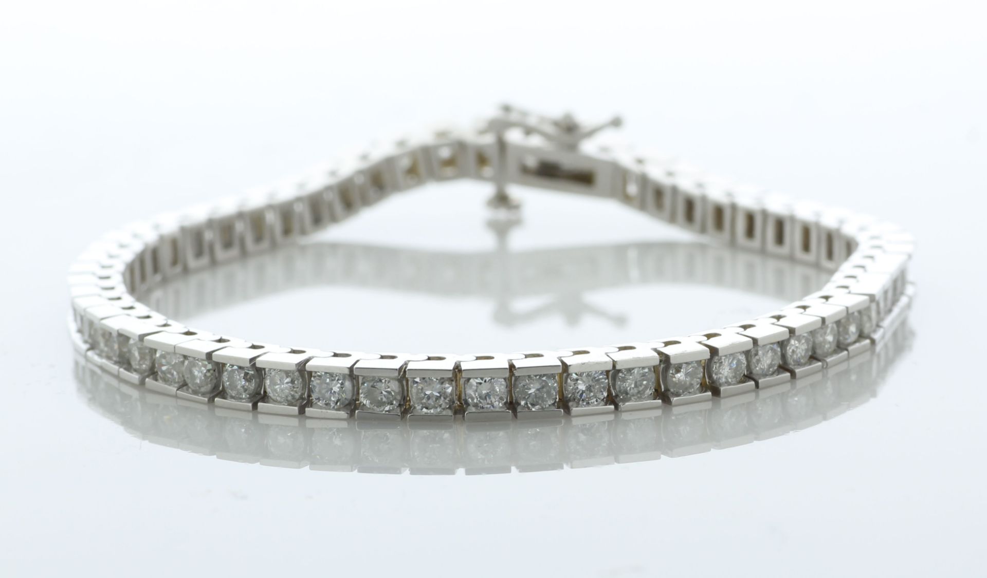 14ct White Gold Diamond Tennis Bracelet 5.00 Carats