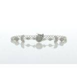 18ct White Gold Ladies Dress Diamond Bracelet 7 Inch 2.00 Carats