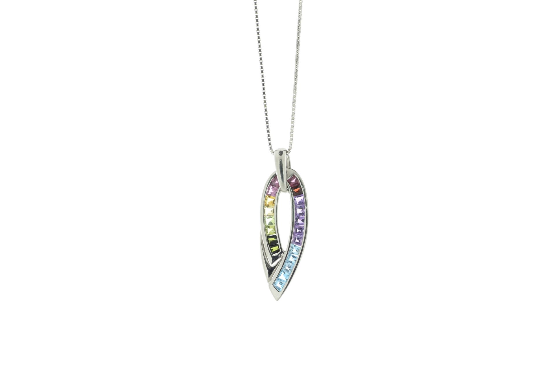 Platinum Ladies Dress Diamond Gemstone Pendant - Image 2 of 4