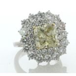 18ct White Gold Radiant Cut Fancy Cluster Diamond Ring (4.58) 2.88 Carats