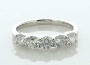 Platinum Five Stone Diamond Ring 1.28 Carats
