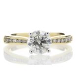 18ct Yellow Gold Diamond Ring With Stone Set Shoulders 1.28 Carats