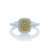 18ct White Gold Single Stone With Halo Setting Ring (0.30) 0.70 Carats