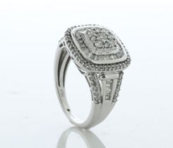 10ct White Gold Fancy Cluster Diamond Ring 1.00 Carats