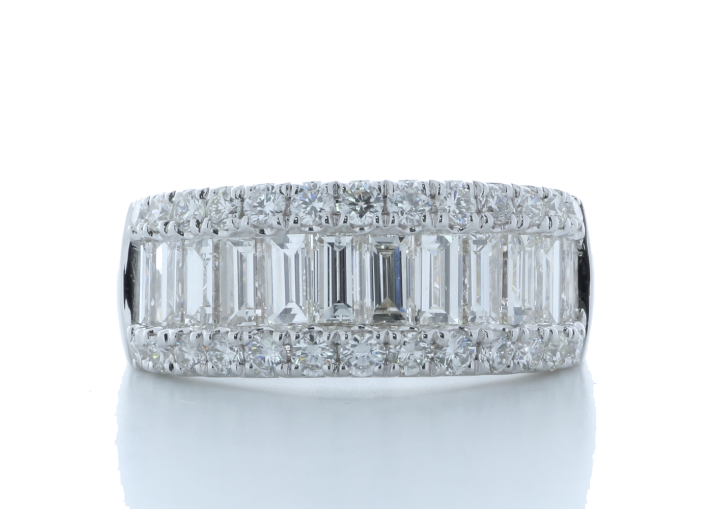 18ct White Gold Channel Set Semi Eternity Diamond Ring 2.34 Carats