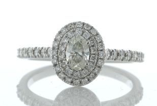 18ct White Gold Oval Cut Diamond Ring (0.34) 0.71 Carats