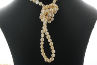 64 inch Baroque Shaped Freshwater Cultured 5.0 - 6.0mm Pearl Necklace