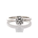 Platinum Single Stone Claw Set Diamond Ring 1.07 Carats