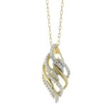 9ct Yellow Gold Drop Cluster Diamond Pendant And Chain 0.20 Carats