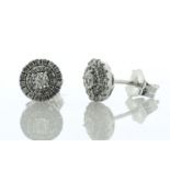 9ct White Gold Round Cluster Diamond Stud Earring 0.25 Carats