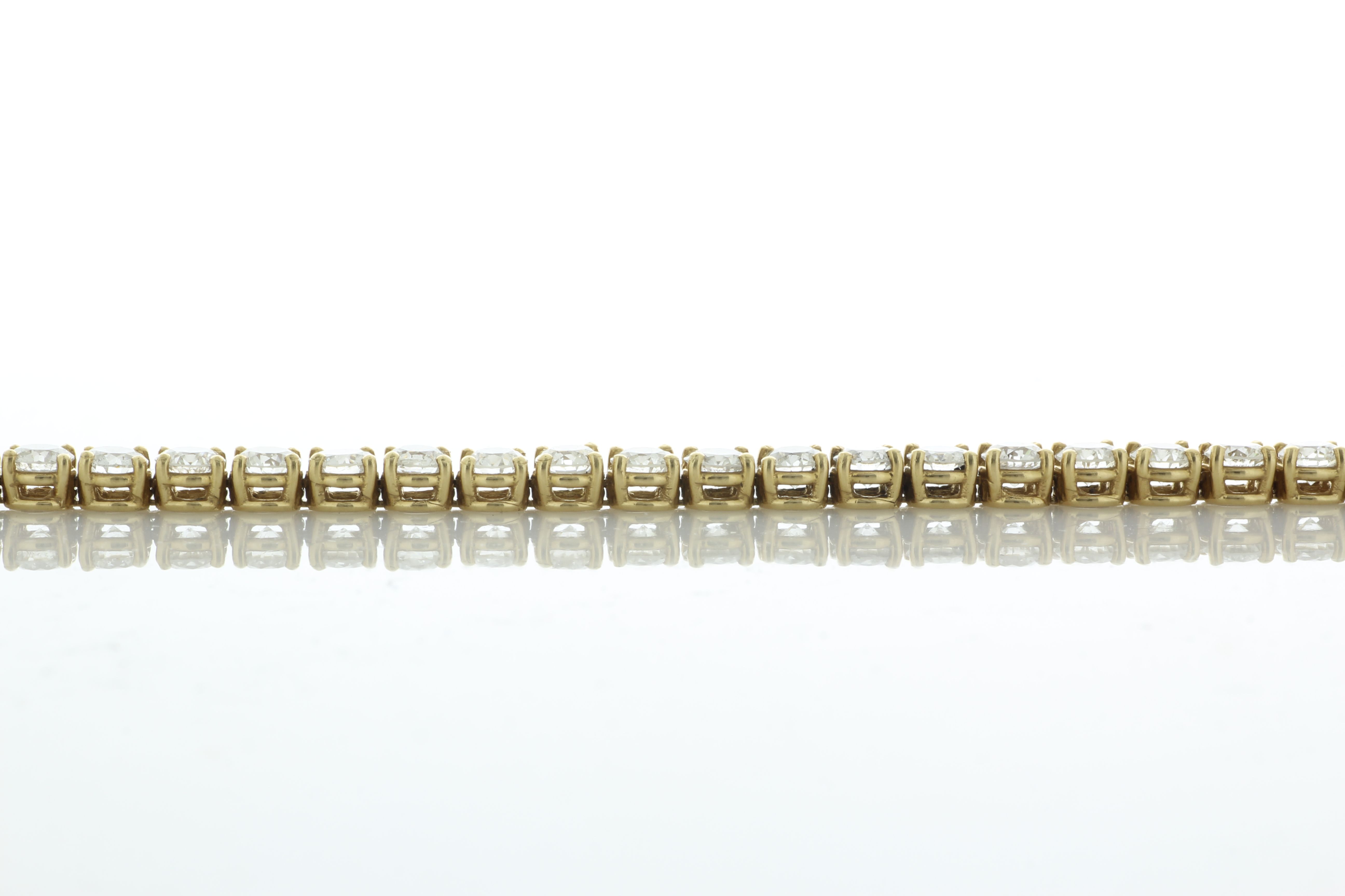 18ct Yellow Gold Tennis Diamond Bracelet 10.15 Carats - Image 4 of 5