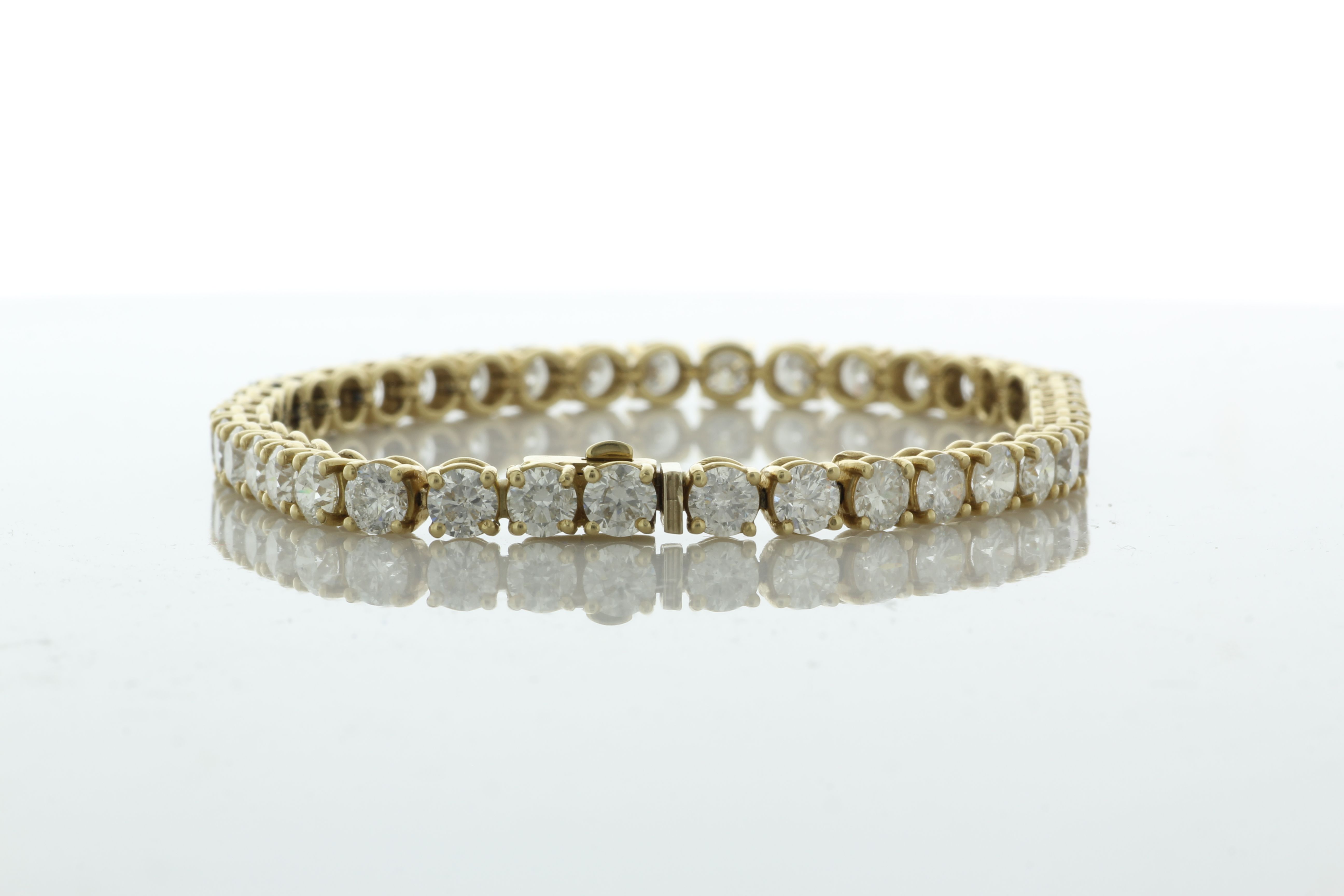 18ct Yellow Gold Tennis Diamond Bracelet 10.15 Carats - Image 3 of 5