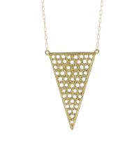 18ct Yellow Gold Diamond Triangle Pendant And Chain 0.55 Carats