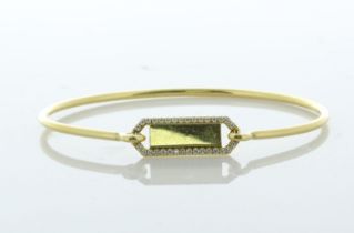 18ct Yellow Gold Jemma Wynne Diamond Name Plate Bangle 0.32 Carats