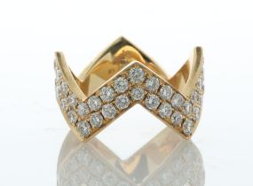 18ct Rose Gold Diamond Anita Ko Chevron Ring 2.09 Carats
