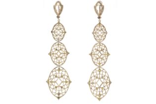 18ct Rose Gold Diamond Drop Earrings 1.04 Carats
