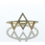 14ct Yellow Gold Ladies Triangle Diamond Ring 0.15 Carats