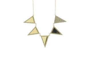 18ct Yellow Gold Diamond Triangle Bunting Necklet 2.23 Carats