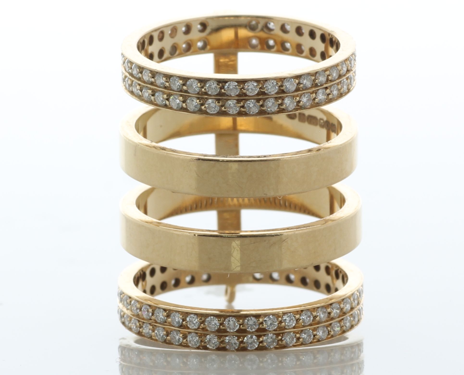 18ct Rose Gold Repossi Berbere Four Row Diamond Ring 1.60 Carats - Bild 2 aus 4