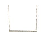 18ct Rose Gold Diamond Line Bar Necklet And Chain 0.28 Carats