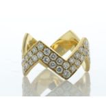18ct Yellow Gold Diamond Anita Ko Chevron Ring 2.09 Carats