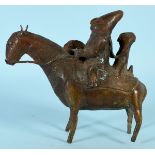Afrikanische Kultfigur - Zwei Reiter auf Pferd