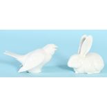 Figuren, 2 Stück - Vogel und Hase "KPM, Berlin"