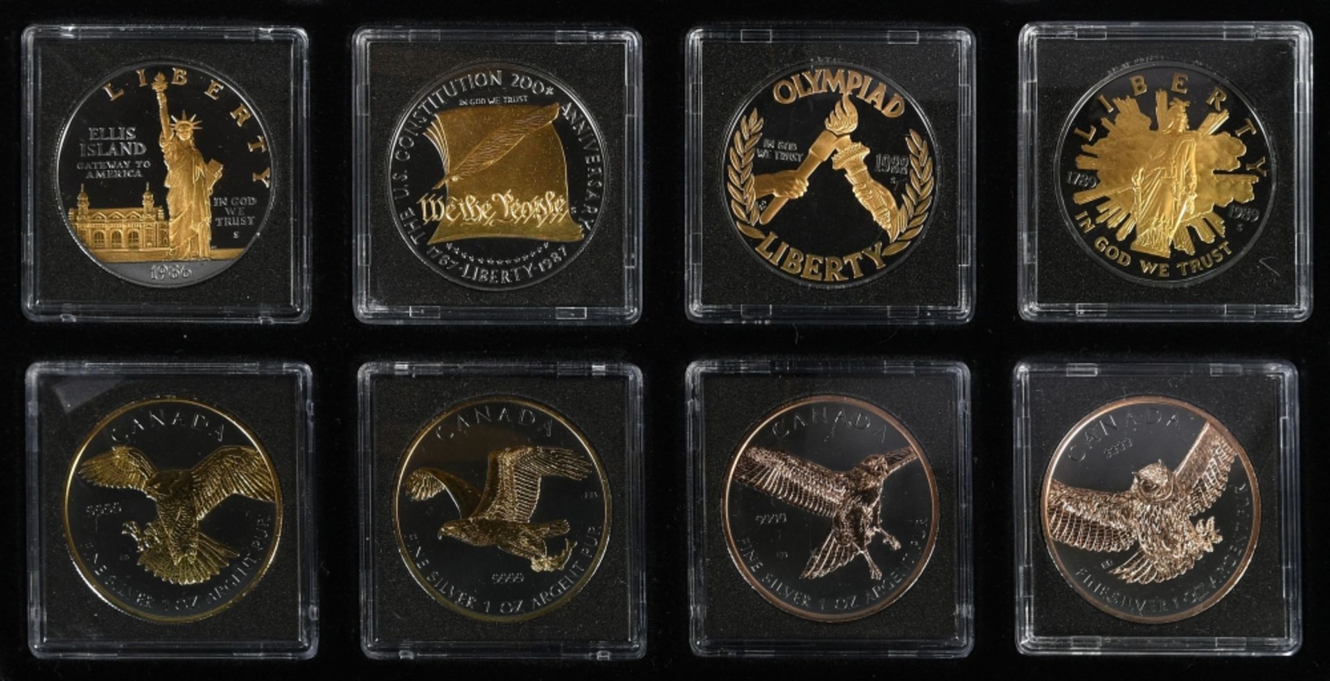 Münzen, 8 Stück - Silbermünzen "Golden Enigma Edition"