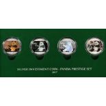 Münzen, 4 Stück - Silbermünzen "Silver Investment Coin - Panda Prestige Set 2017"