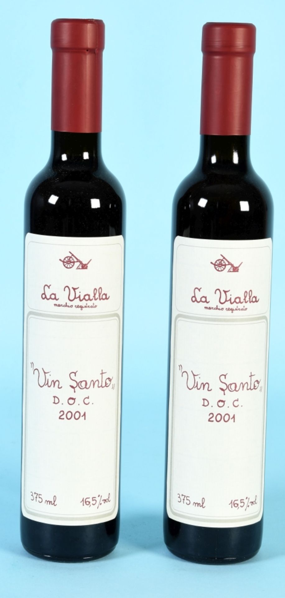 Rotwein, 2 Flaschen "Trattoria La Vialla - Vin Santo D.O.C. 2001"