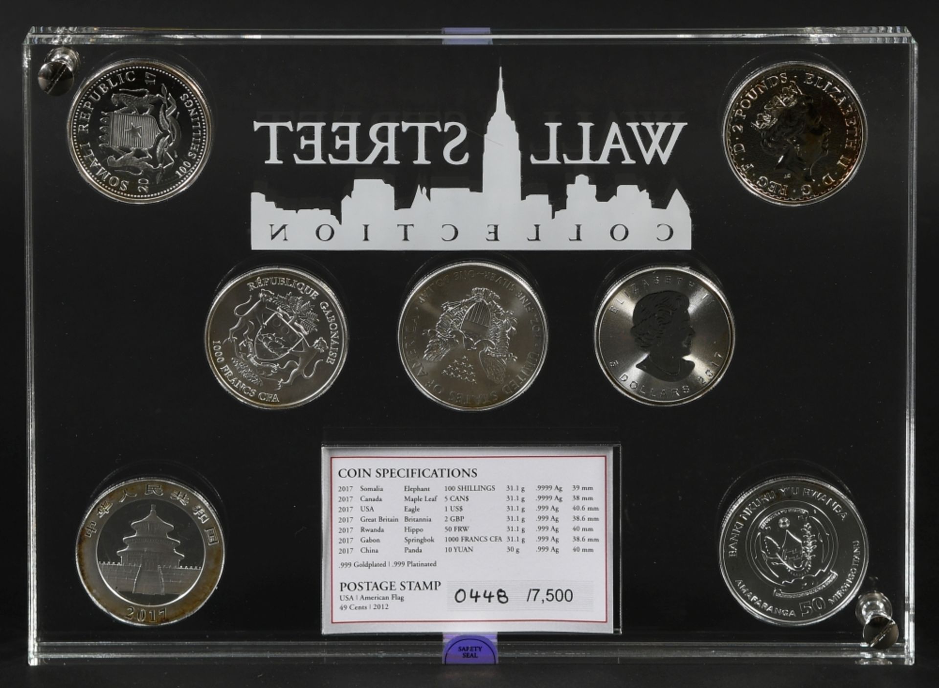 Münzen, 7 Stück - Silbermünzen "Wall Street Collection 2017" - Bild 3 aus 3