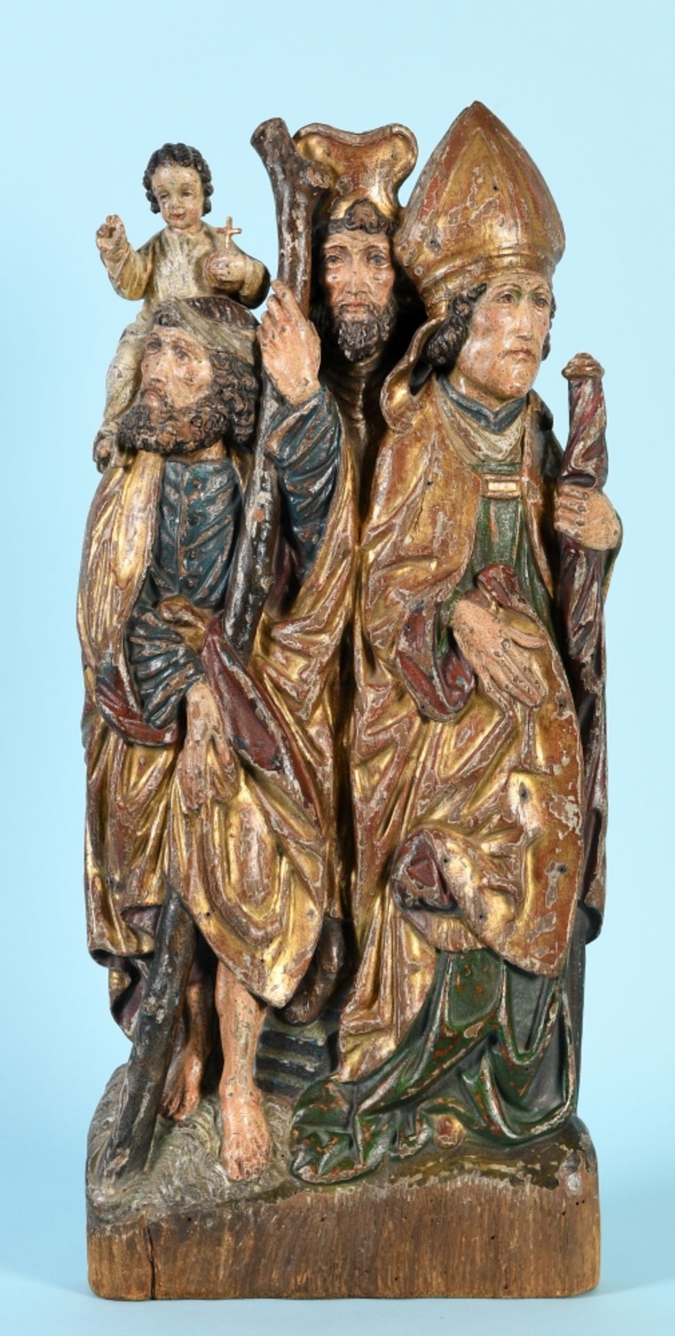 Wandrelief mit drei männlichen Heiligen
