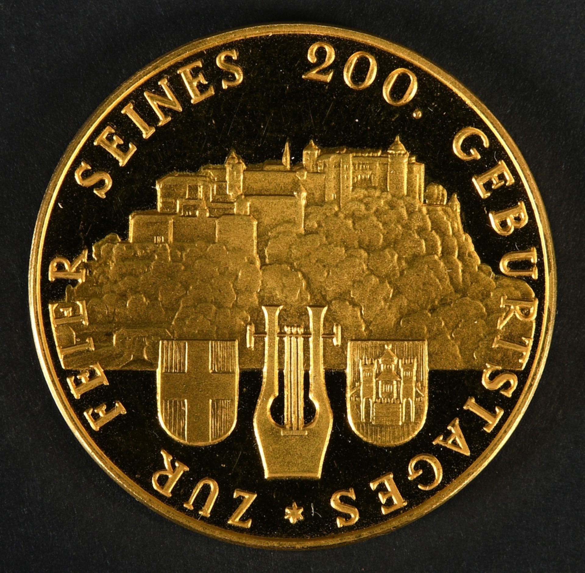 Medaille - Goldmedaille "200. Geburtstag Wolfgang Amadeus Mozart" - Bild 2 aus 3