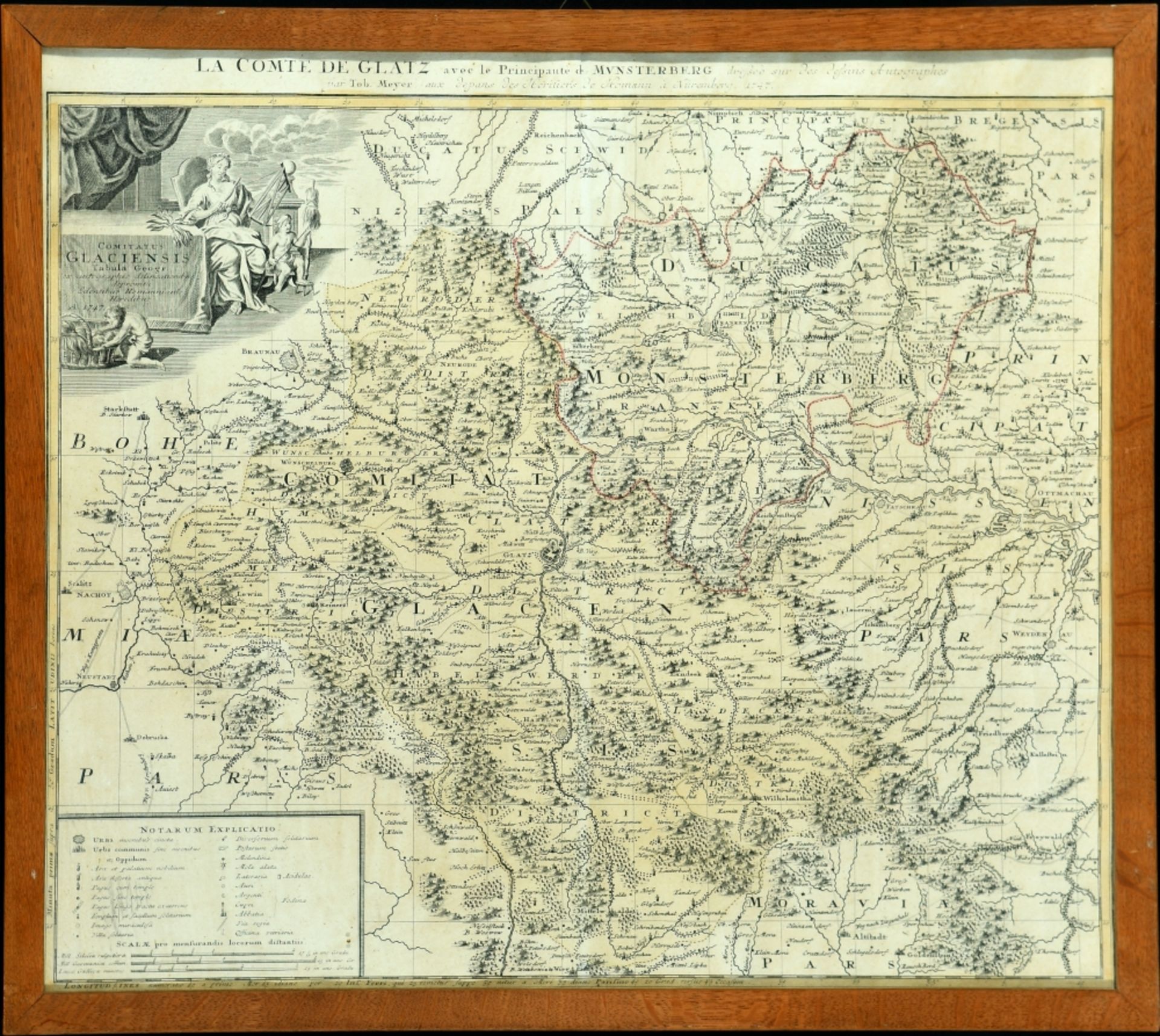 Landkarte "La comte de Glatz avec le Principaute de Munsterberg"