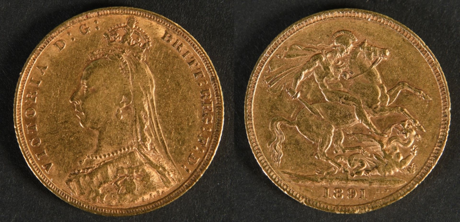 Münze - Goldmünze "1 Sovereign 1891"