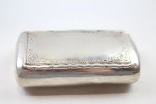 Antique Stamped .830 Continental Silver Rectangular Snuff Box (62g) // w/ Vacant Cartouche