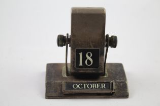 Vintage 1935 London Sterling Silver Perpetual Flip Desk Calendar Weighted (119g) // Maker -