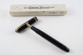 Vintage CONWAY STEWART 24 Black FOUNTAIN PEN w/ 14ct Gold Nib WRITING // Dip Tested & WRITING In