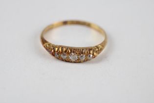 18ct gold diamond five stone ring (2.2g) Size R 1/2
